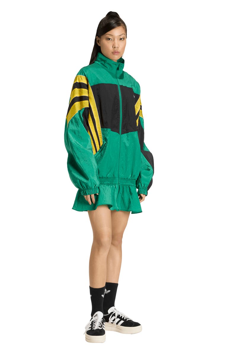 adidas Originals Santiago Peplum Track Jacket, Alternate, color, Bold Green