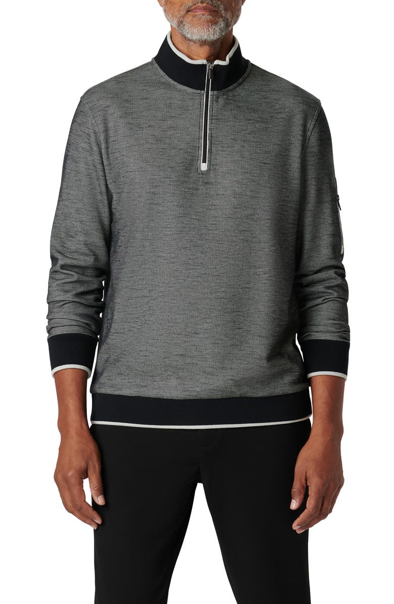 Bugatchi Quarter Zip Pullover, Main, color, 
