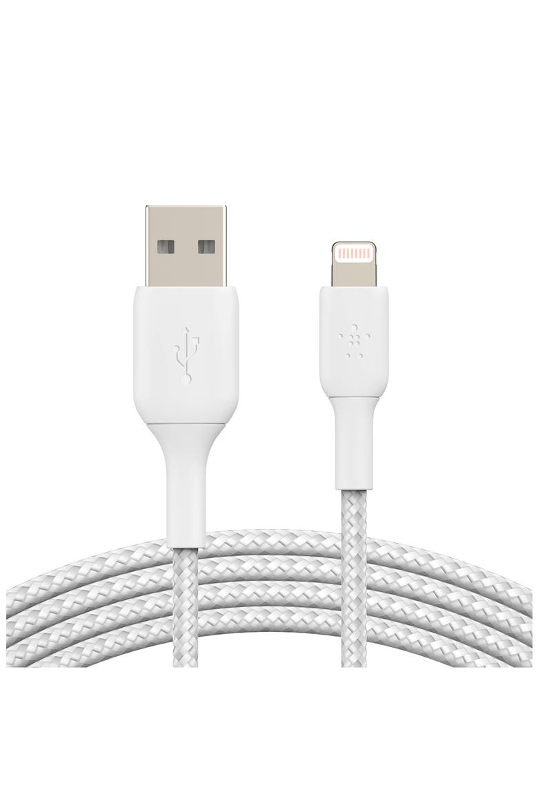 Braided 3.3 Ft. USB-A to LTG Charging Cable, Alternate, color, WHITE