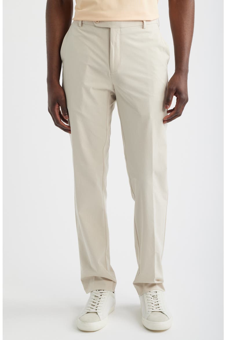 Crown Crafted Surge Performance Flat Front Trousers, Main, color, STONE