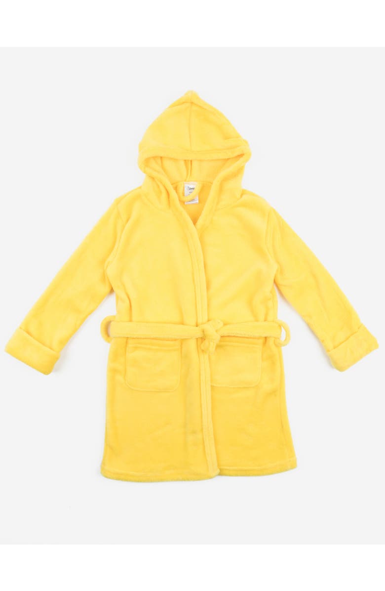 Leveret Kids Fleece Hooded Robe, Solid Colors, Main, color, Yellow