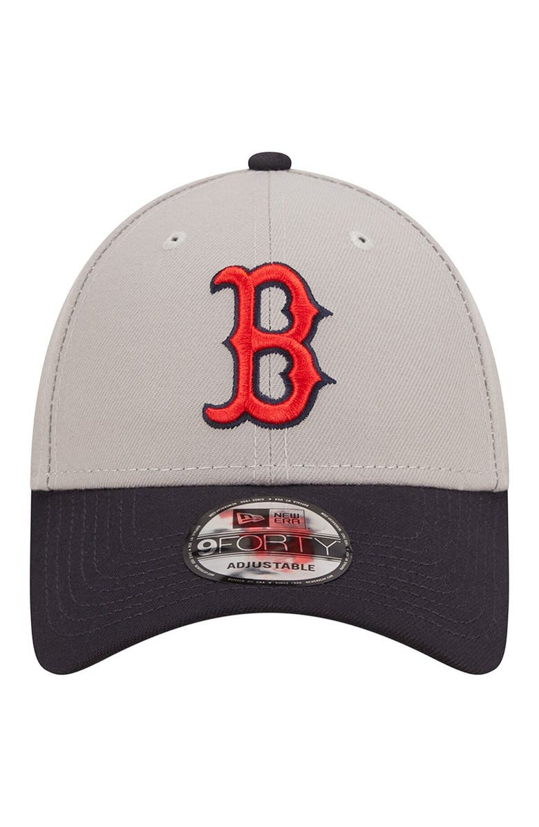 New Era Men's New Era Gray/Navy Boston Red Sox League 9FORTY Adjustable Hat, Alternate, color, 