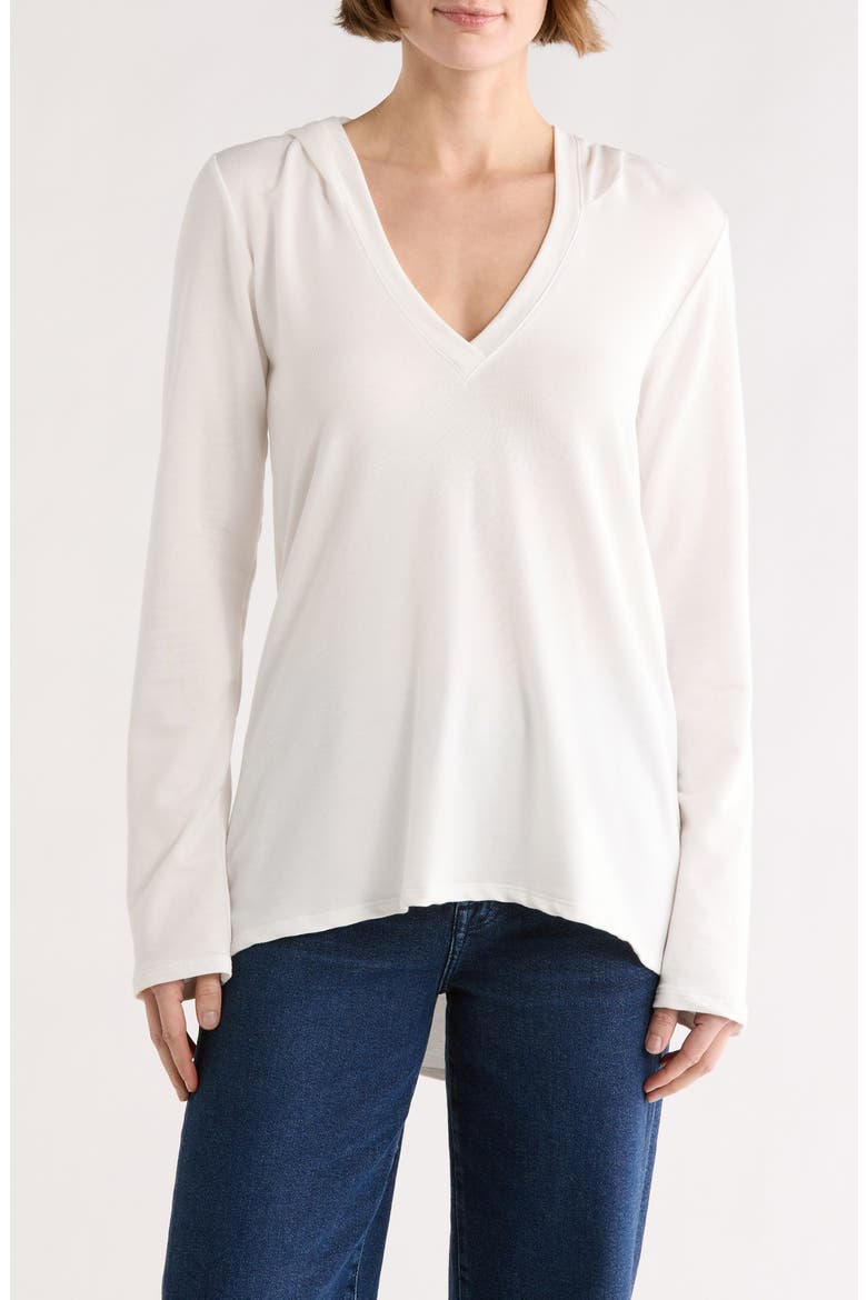 Hooded High-Low Tunic, Main, color, WHITE