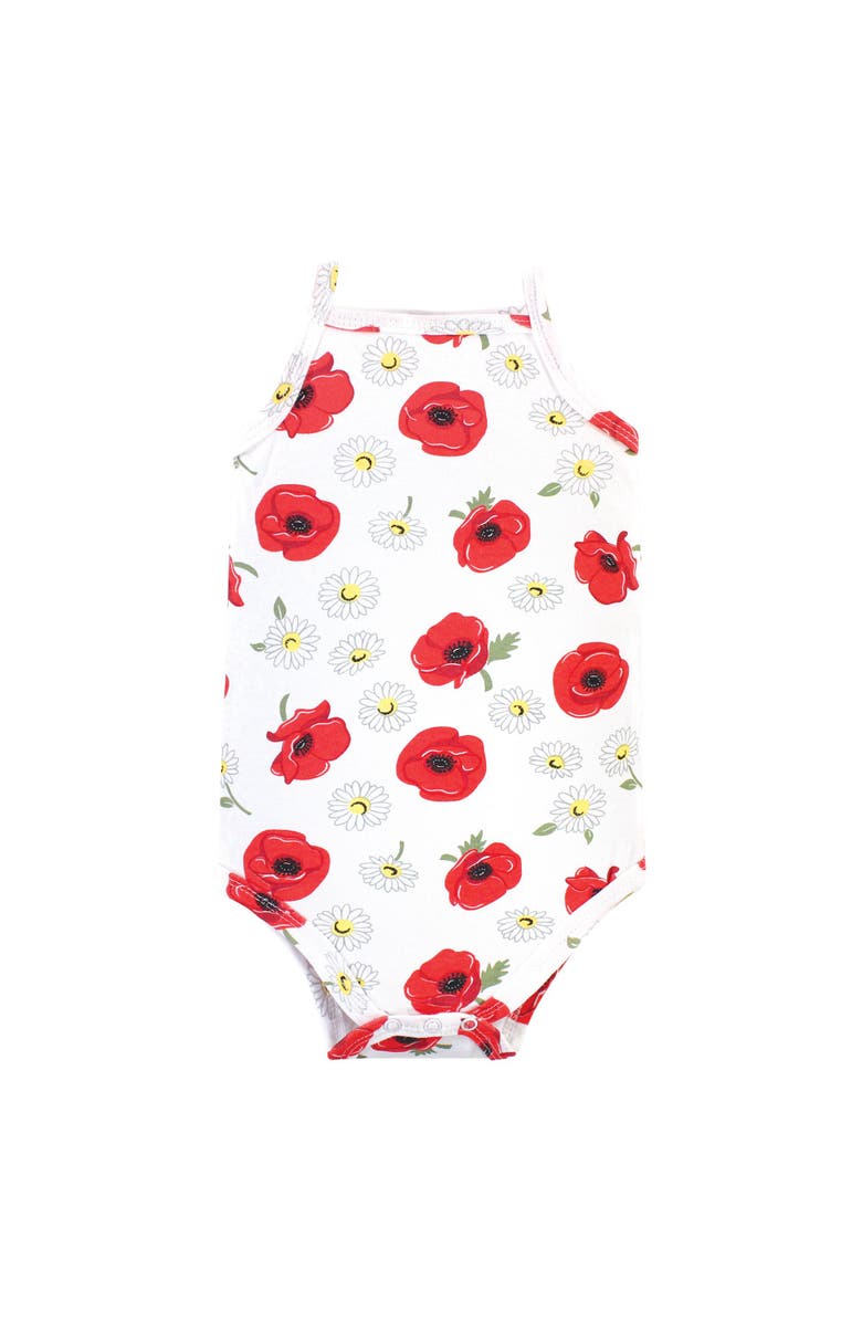Hudson Baby Soft Cotton Sleeveless Infant Bodysuits, Alternate, color, Poppy Daisy