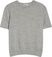 Lafayette 148 New York Short Sleeve Cashmere Crewneck Sweater