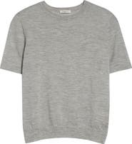 Lafayette 148 New York Short Sleeve Cashmere Crewneck Sweater