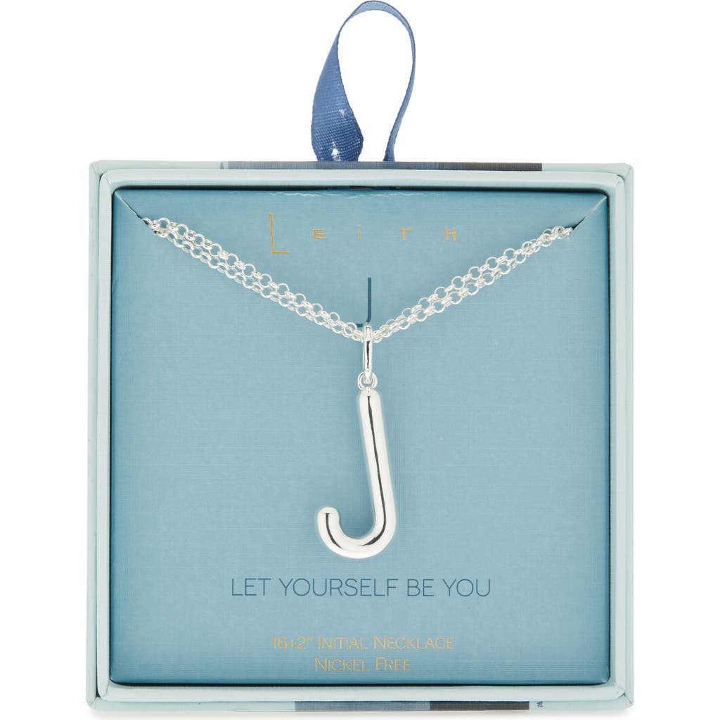 Leith Lowercase Initial Bubble Pendant Necklace In Metallic