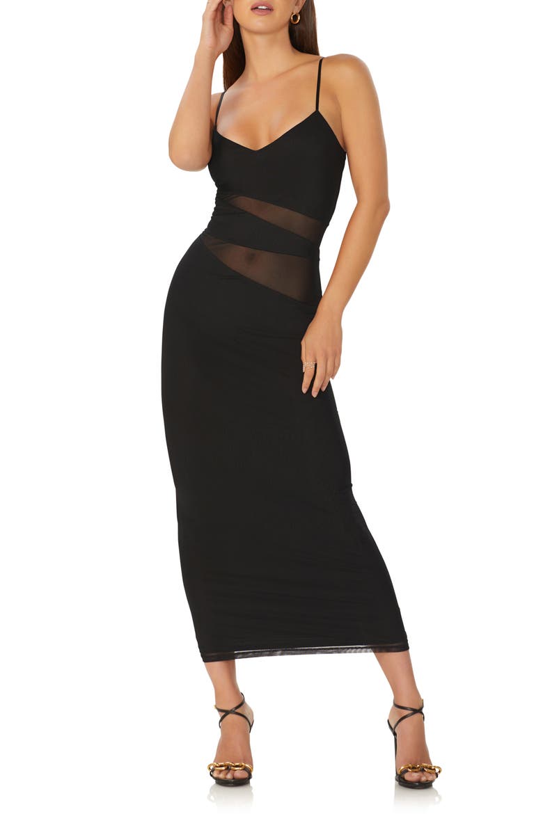 Benassi Midi Dress, Main, color, NOIR