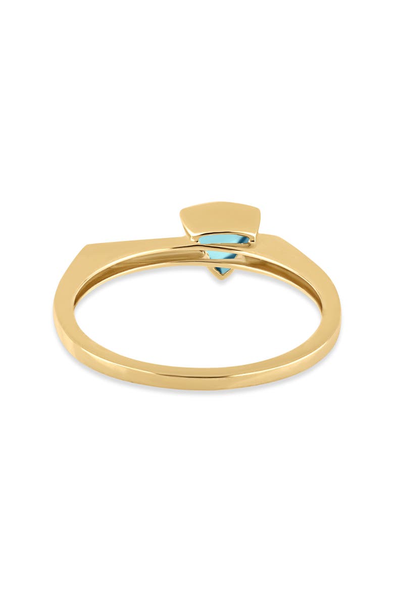 14K Gold Blue Topaz Trillion Stackable Ring (Online Trunk Show), Alternate, color, 14K YELLOW GOLD/ TOPAZ