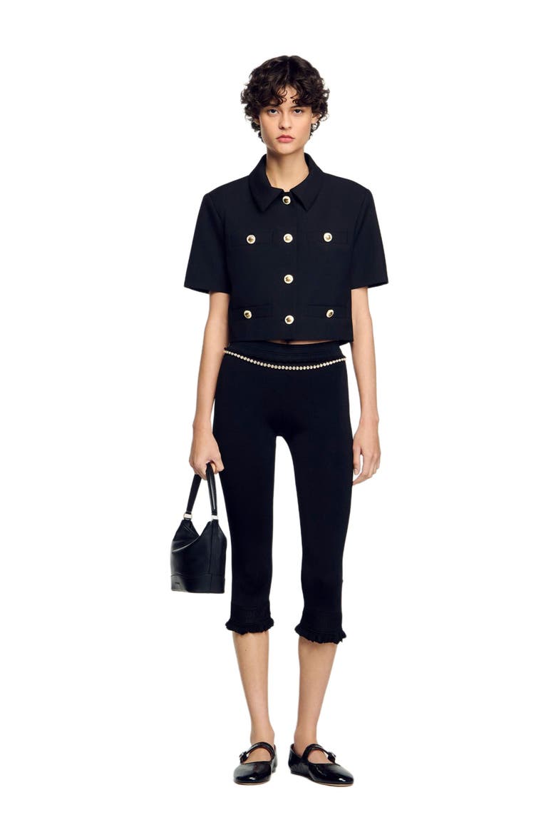 Short-sleeved jacket, Alternate, color, Black