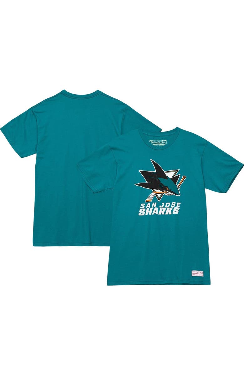 Mitchell & Ness Men's Mitchell & Ness Teal San Jose Sharks Vintage Logo T-Shirt, Main, color, 