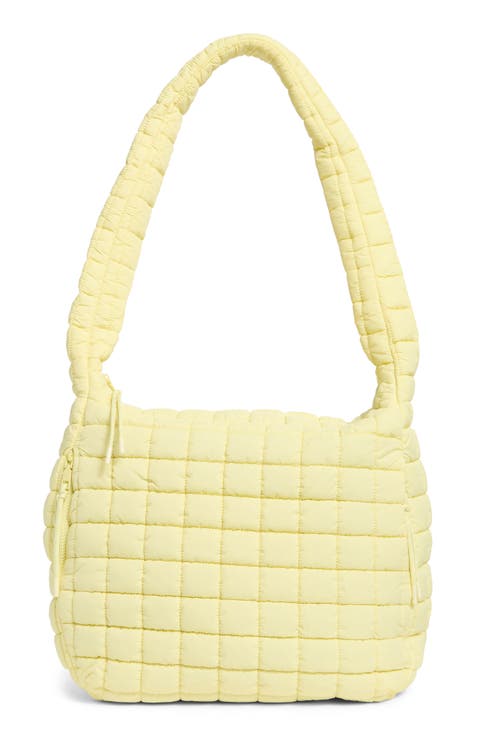 Square Quilt Nylon Hobo Bag