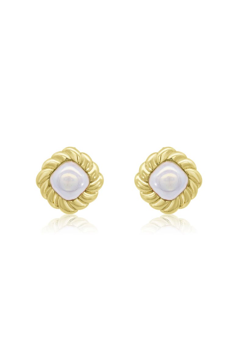 Jumbo Pearl Twist Stud Earrings, Alternate, color, Pearl