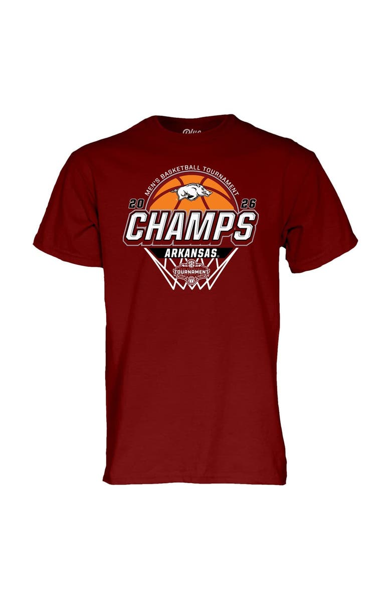 BLUE 84 Unisex Blue 84  Cardinal Arkansas Razorbacks 2026 SEC Men's Basketball Tournament Champions Locker Room T-Shirt, Alternate, color, Cardinal
