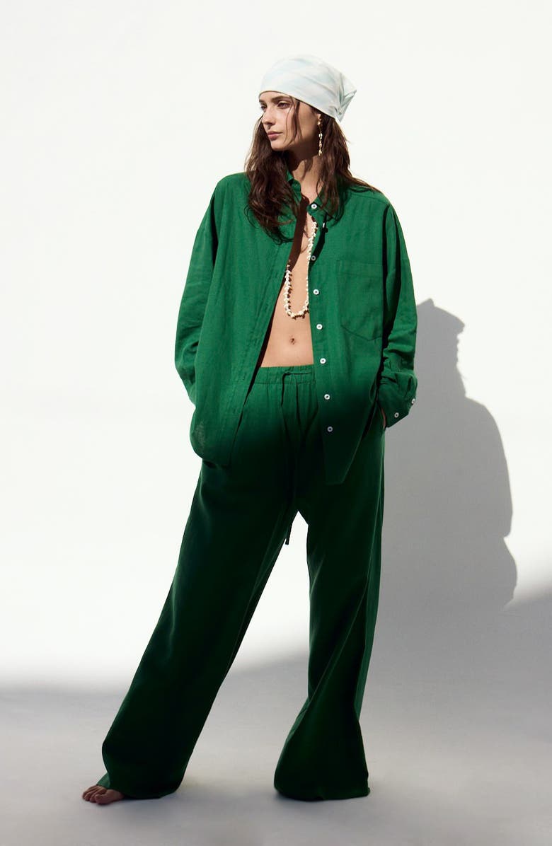 DELUC Antibes Ombré Tie Waist Pants, Alternate, color, Green