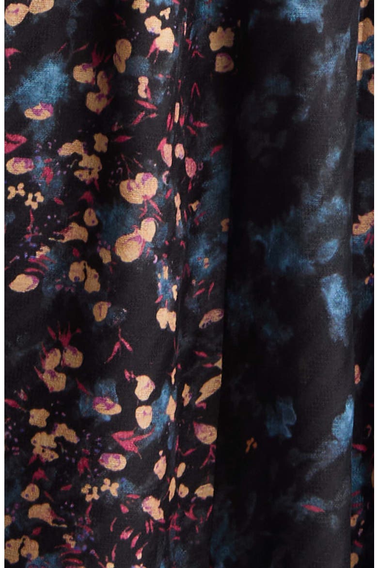 Sylvie Floral Sleeveless Silk Dress, Alternate, color, ECLIPSE