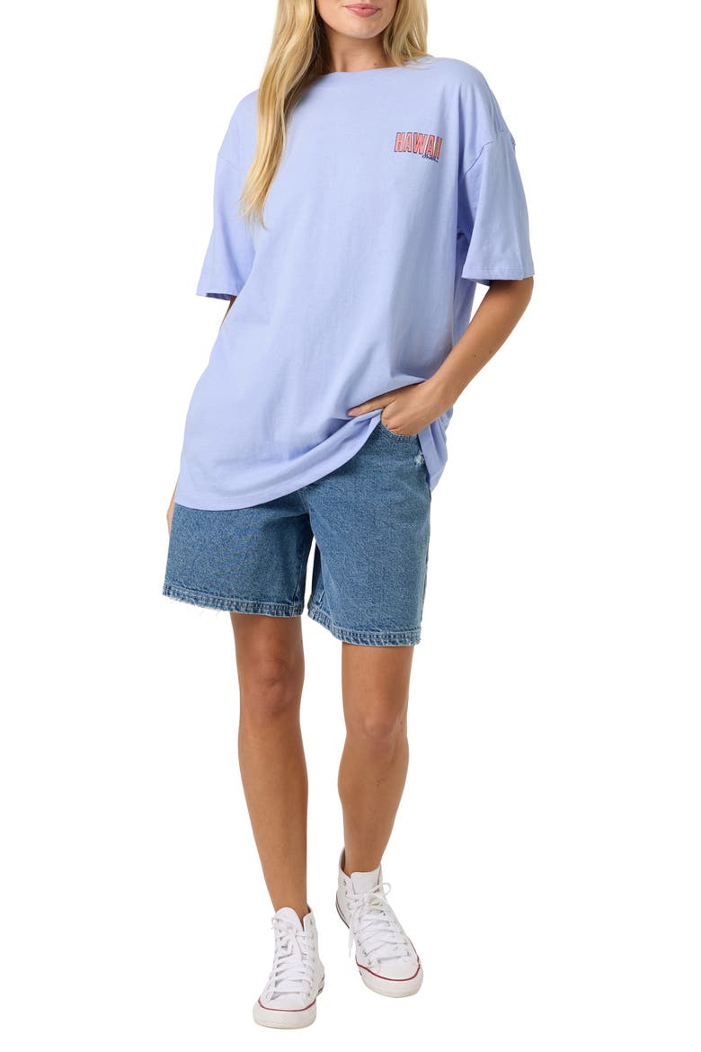 Shaka Hawaii Graphic Oversized T-shirt, Alternate, color, BLUE JELLY