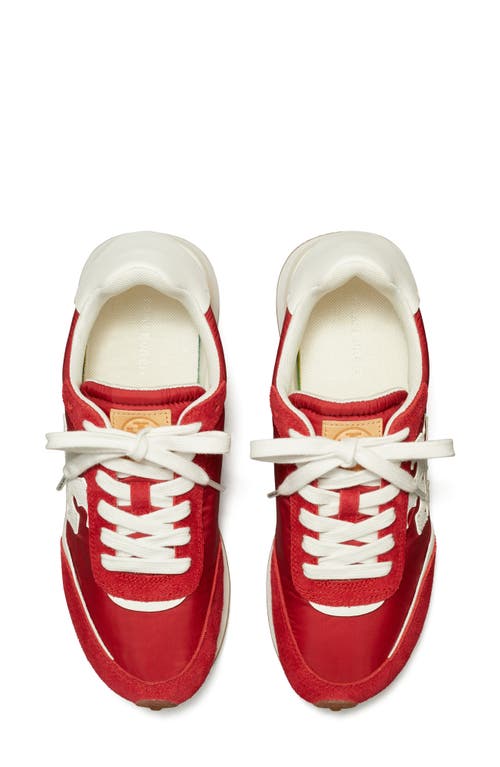 Shop Tory Burch Destiny Trainer Sneaker In Tory Red/tory Red/purity