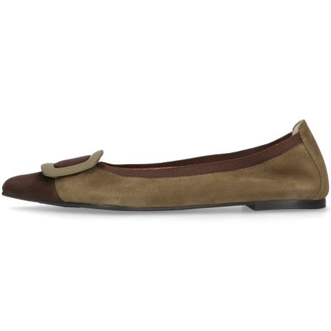 Pointed toe elasticated ballet flat