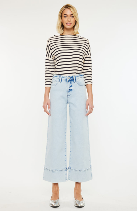 Kassie Essentials Cropped Wide Leg Jeans