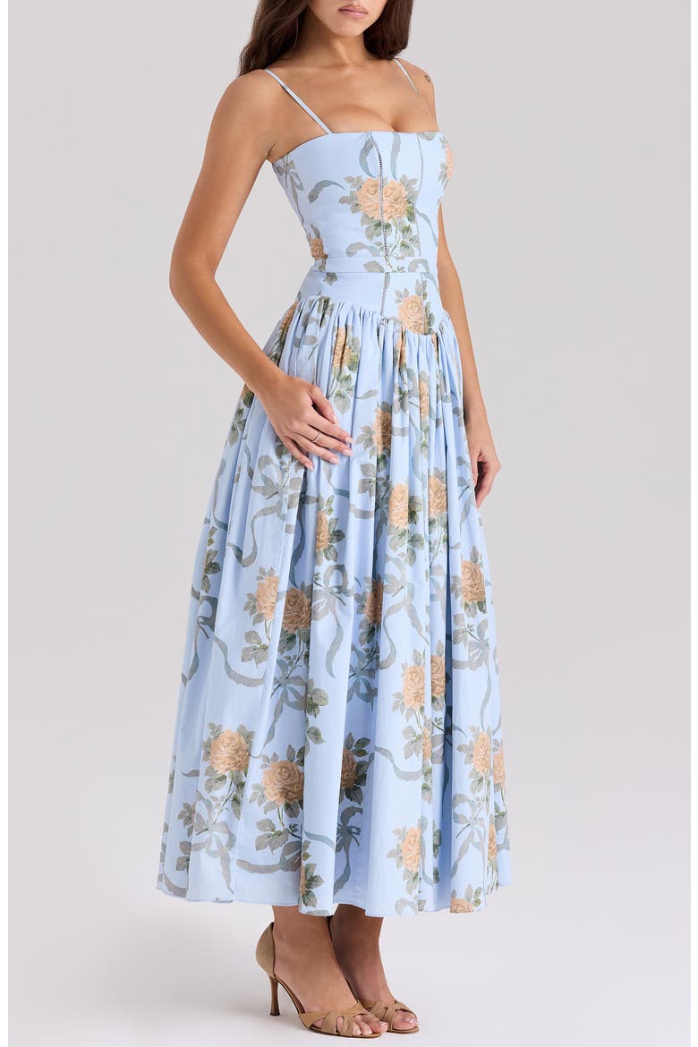 Ysabella Floral Maxi Sundress, Alternate, color, YELLOW ROSE BLUE