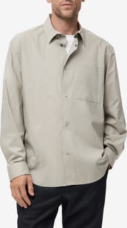 MANGO Relaxed Fit Solid Snap-Up Shirt