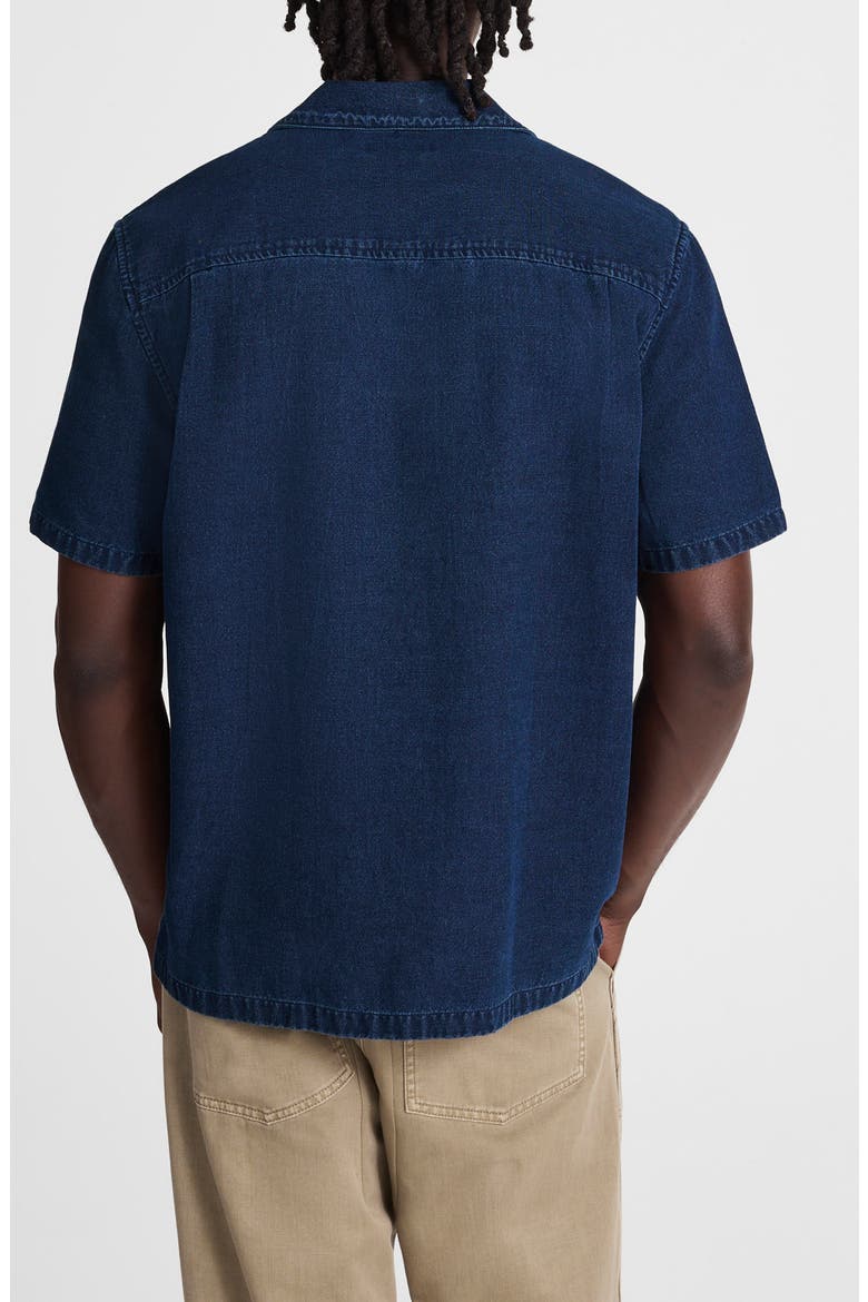 Indigo Dyed Camp Shirt, Alternate, color, DARK INDIGO