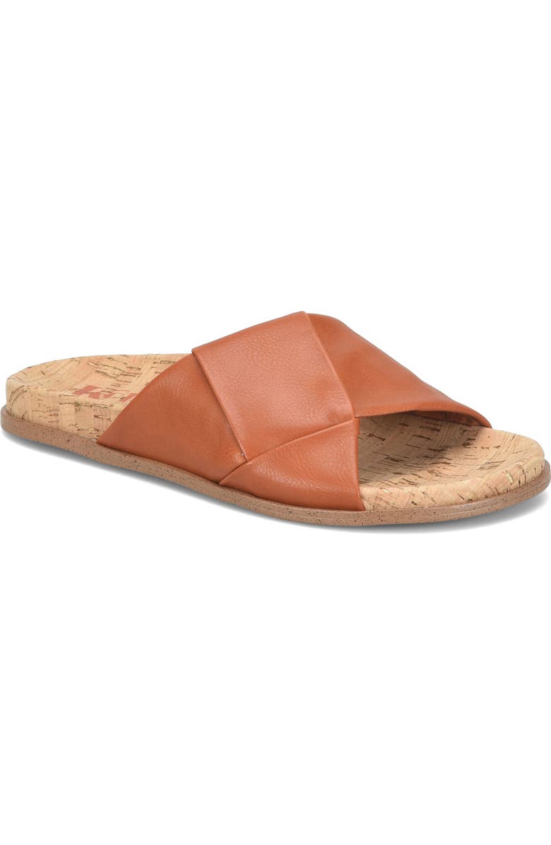 KORKS Aurora Slide Sandal, Main, color, Dark Tan