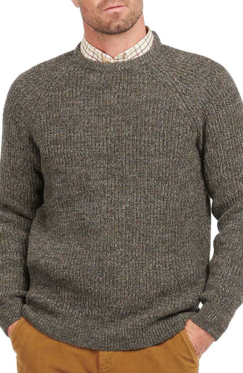 Barbour Men
s Horseford Wool Crewneck Sweater, Main, color, Olive