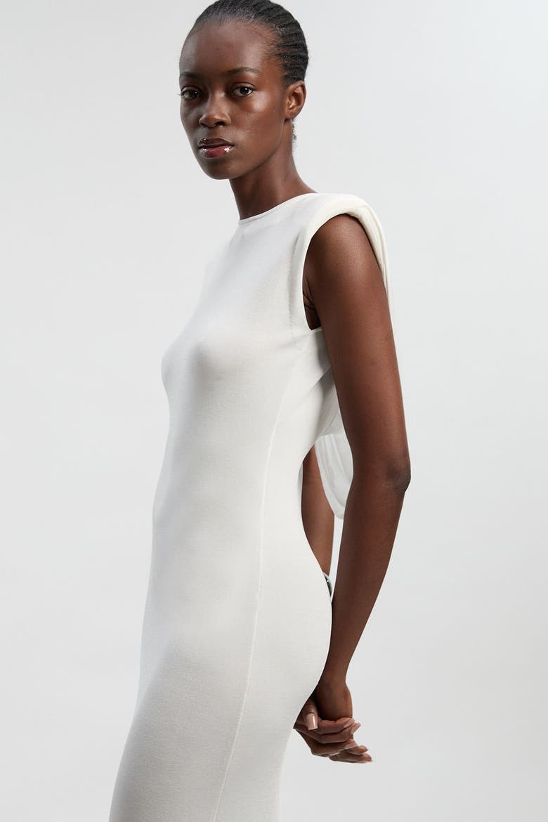 Plunge Back Sleeveless Maxi Dress, Alternate, color, Ivory