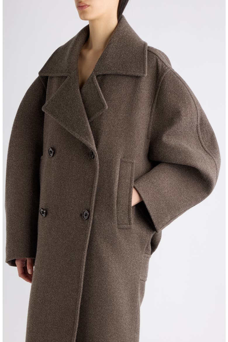 Long Cocoon Coat, Alternate, color, 6110 DARK BROWN