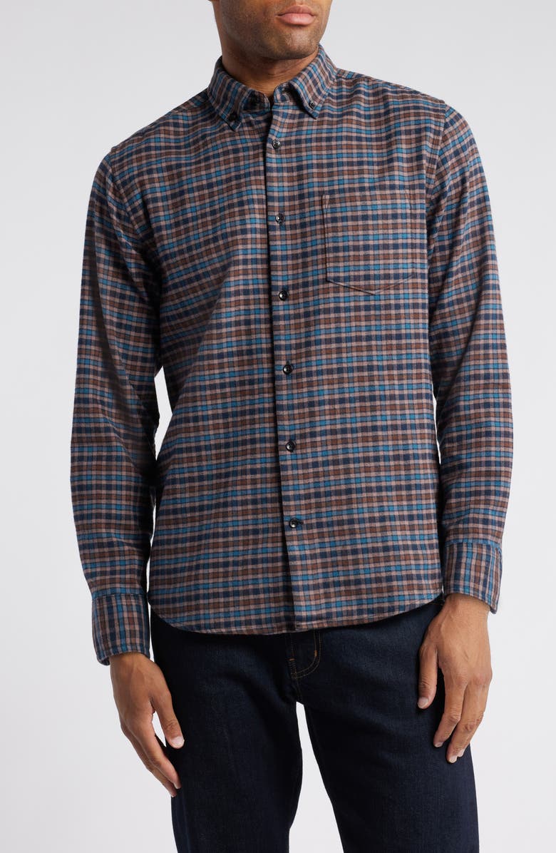 Nordstrom Trim Fit Plaid Flannel Button-Down Shirt, Main, color, 