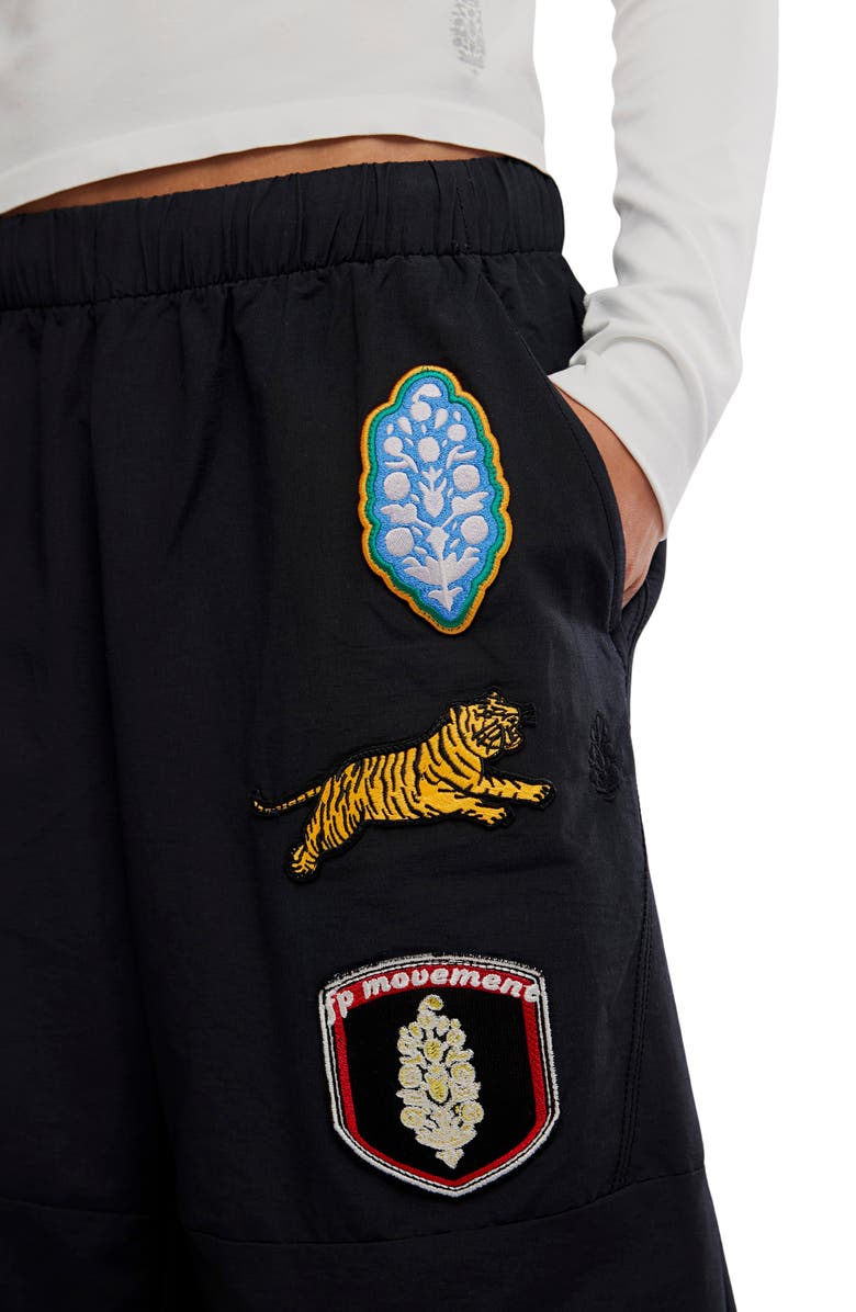 Free People Patch Game Day Pants, Alternate, color, Black