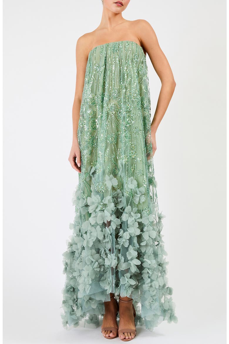 Alice Strapless 3D Floral Sequin High Low Gown video