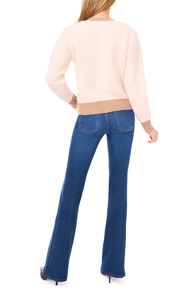 Colorblock Loop Stitch Cardigan, Alternate, color, CLOUD CREAM