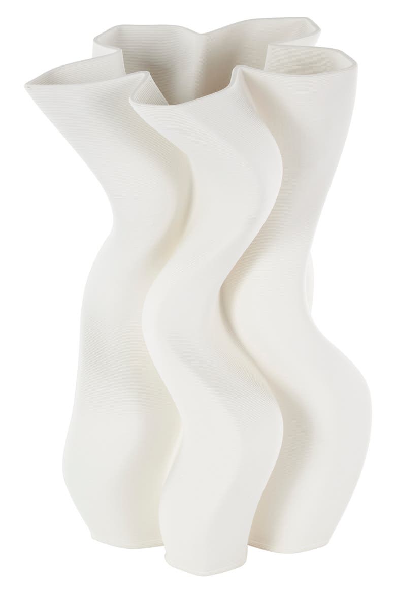 Ceramic Vase, Main, color, WHITE