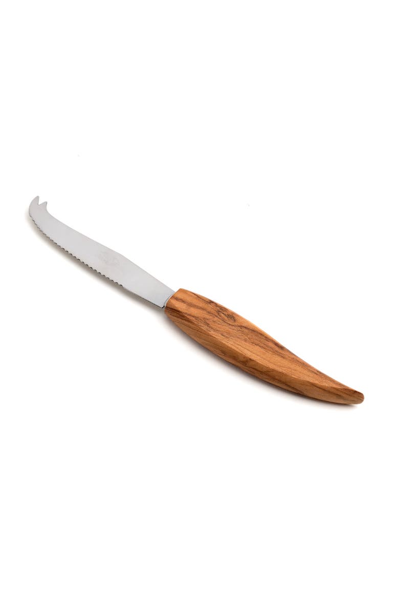 Olive Wood Cheese Board & Knife Set, 13-Inch x 7-Inch, Alternate, color, Brown