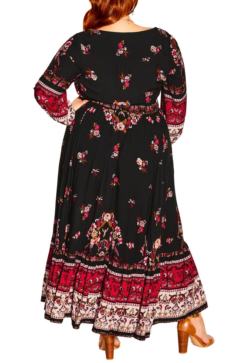 City Chic Angel Spirit Long Sleeve Maxi Dress, Alternate, color, 