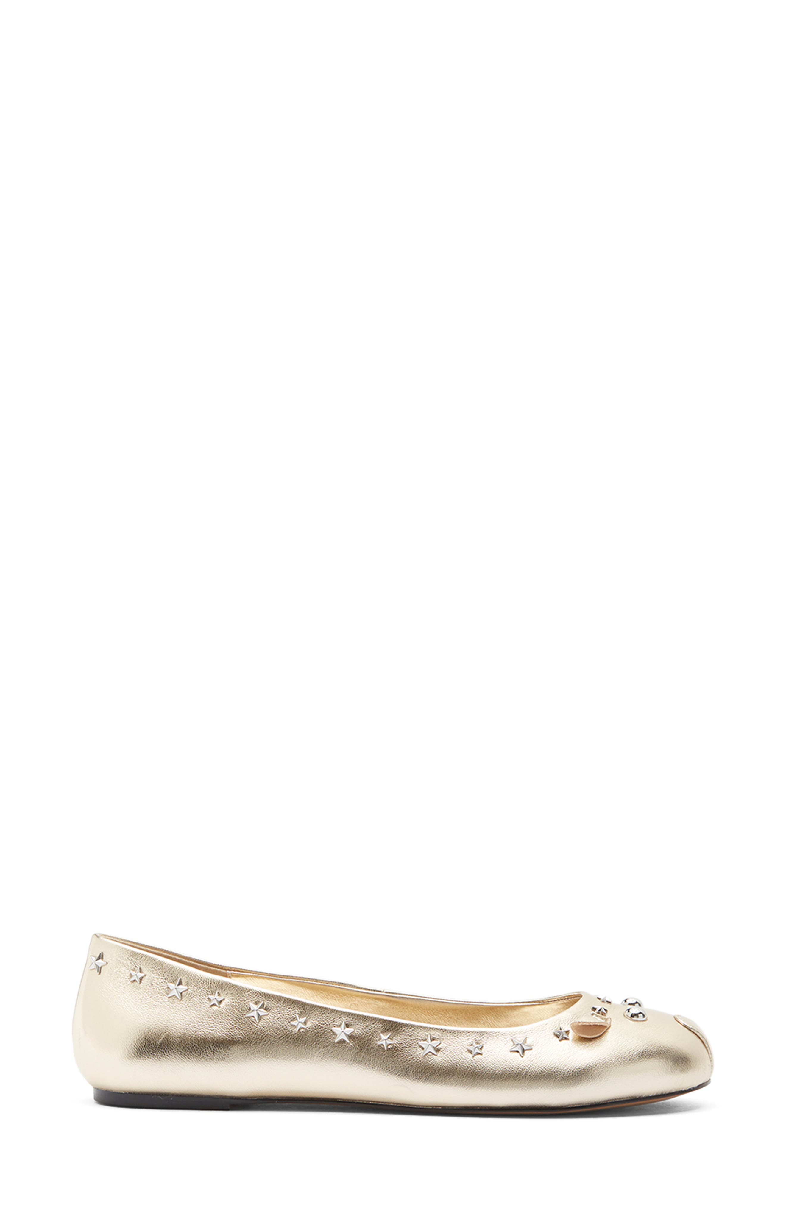 The Mouse Ballerina Leather Ballet Flat, Alternate, color, GOLD
