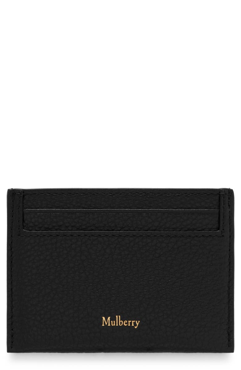 Mulberry Leather Card Case, Main, color, Black