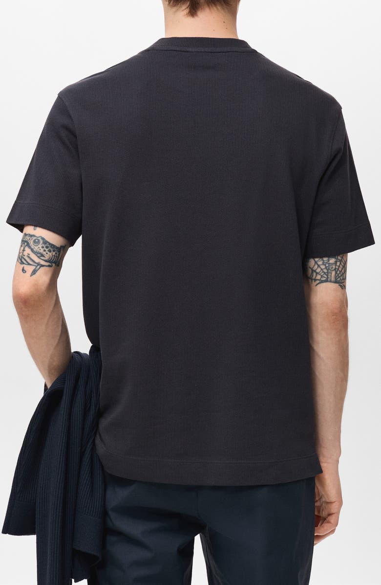 MANGO Solid Cotton T-Shirt, Alternate, color, Navy