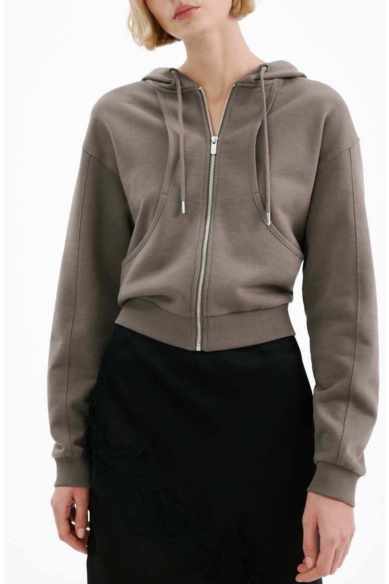 Seamed Terry Zip Hoodie, Main, color, GREY