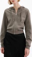 MANGO Seamed Terry Zip Hoodie