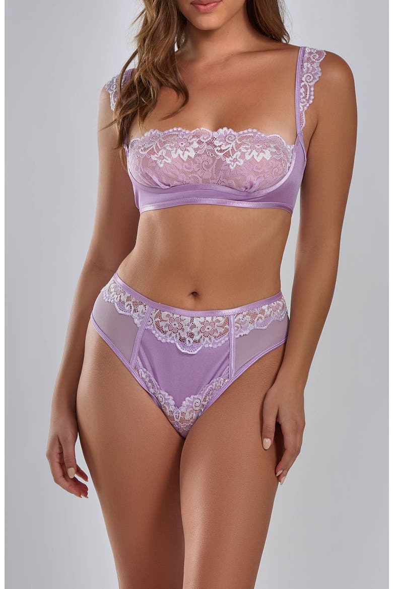 Romantic Lace Bralette & Panty Set, Main, color, Lilac
