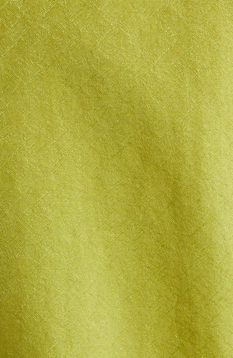 The Elder Statesman Silk & Cotton Jacquard Camp Shirt, Alternate, color, Chartreuse