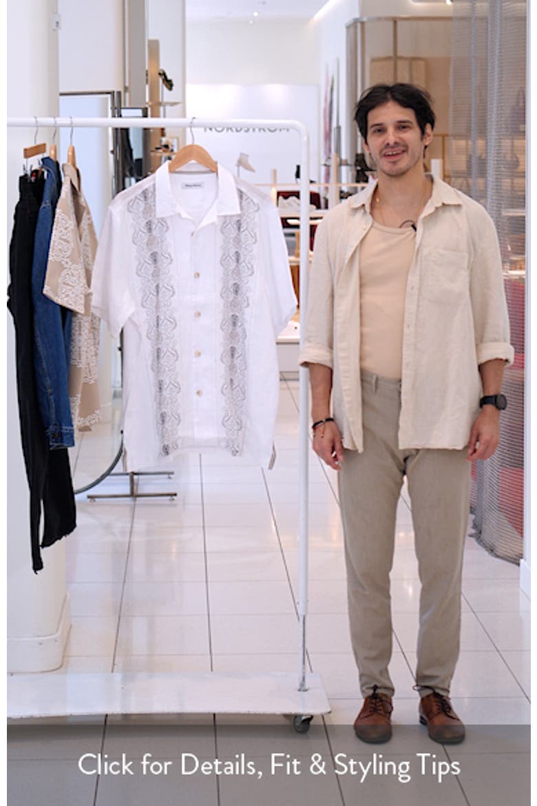 Noble Pineapple Vines Artist Linen Button-Up Shirt video