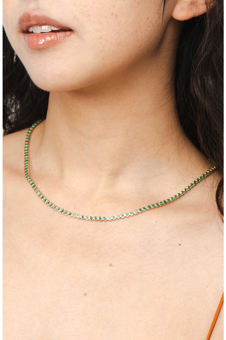 Emerald Bezel Eternity Necklace, Alternate, color, 14K YELLOW GOLD
