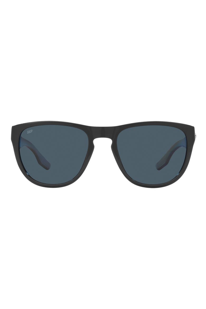 Irie 55mm Polarized Pilot Sunglasses, Main, color, BLACK
