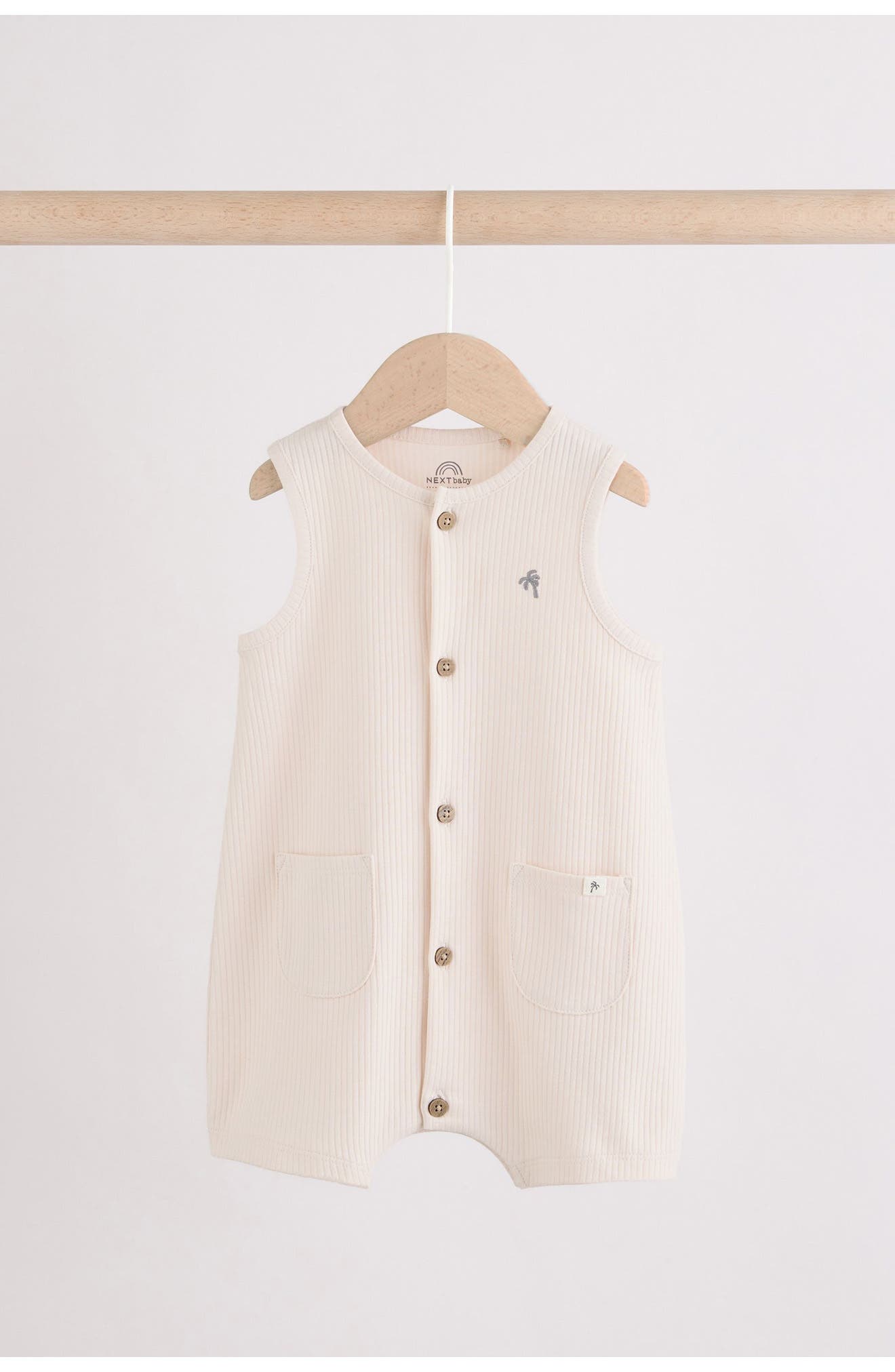 NEXT 3-Pack Rib Cotton Rompers — фото 8