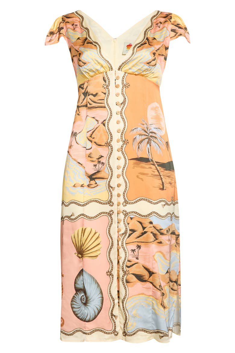 Rio Mixed Scarf Print Voile Dress, Alternate, color, BEIGE